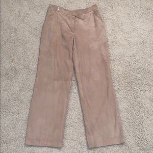 Faconnable Goat Skin Leather Suede Pants